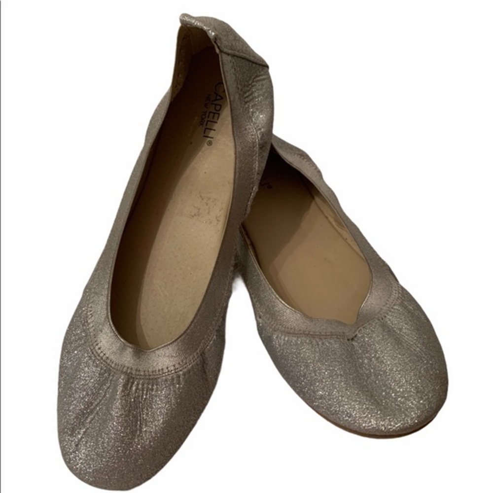 Capellini of New York Silver Ballet Flat Shoes